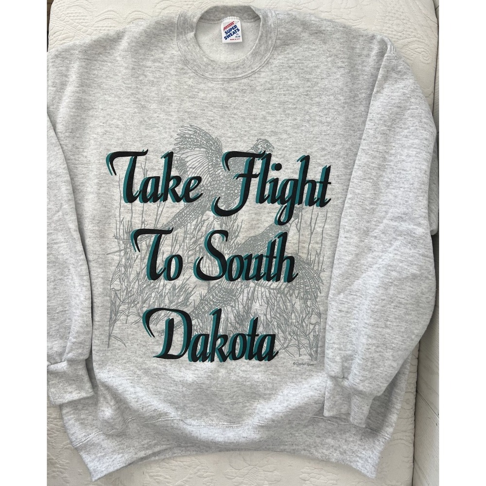 Vintage South Dakota Pheasant Jerzees Men's Crewneck Sweatshirt XL USA Gopher